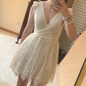 White lace dress from Altar’d State. Super cute, just not my style anymore.